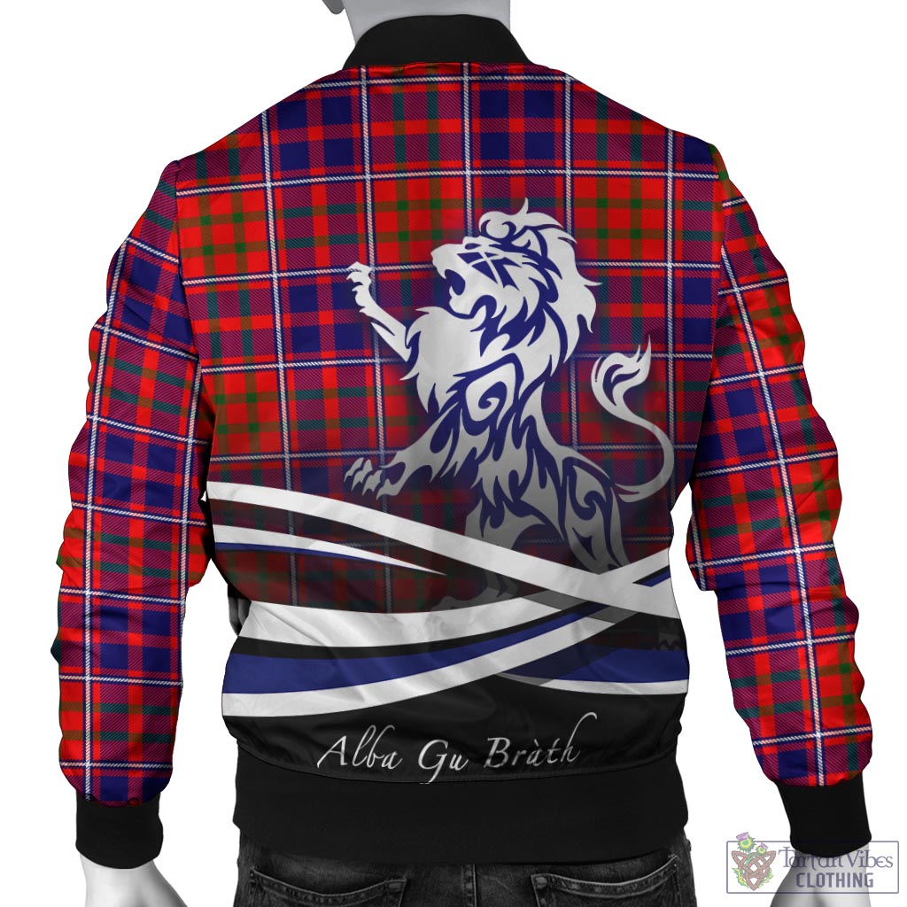 Tartan Vibes Clothing Cameron of Lochiel Modern Tartan Bomber Jacket with Alba Gu Brath Regal Lion Emblem