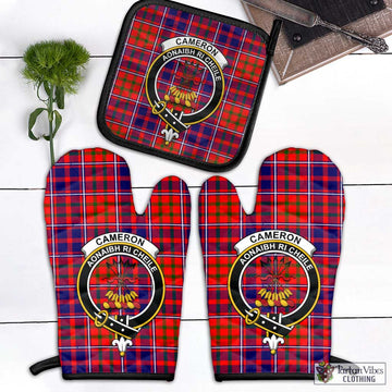 Cameron of Lochiel Modern Tartan Combo Oven Mitt & Pot-Holder with Family Crest