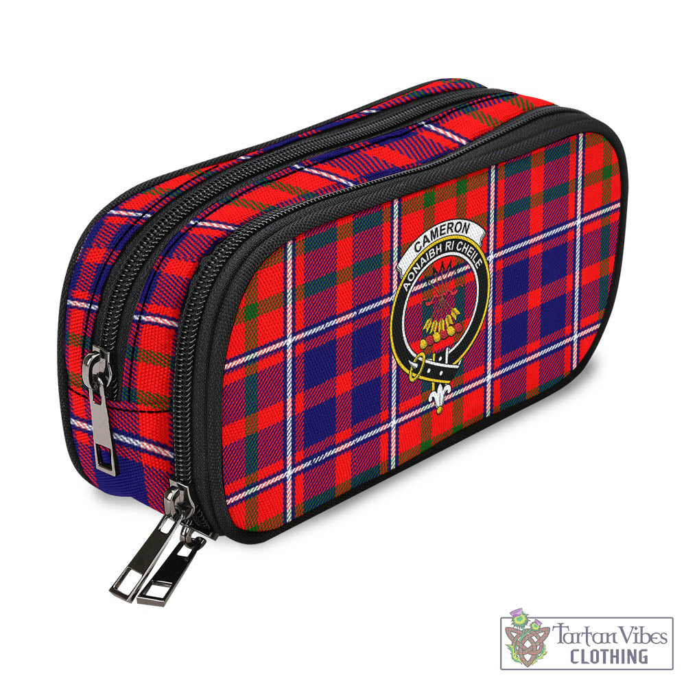 Tartan Vibes Clothing Cameron of Lochiel Modern Tartan Pen and Pencil Case with Family Crest