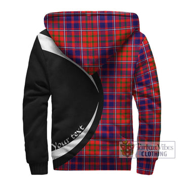 Cameron of Lochiel Modern Tartan Sherpa Hoodie with Family Crest Circle Style