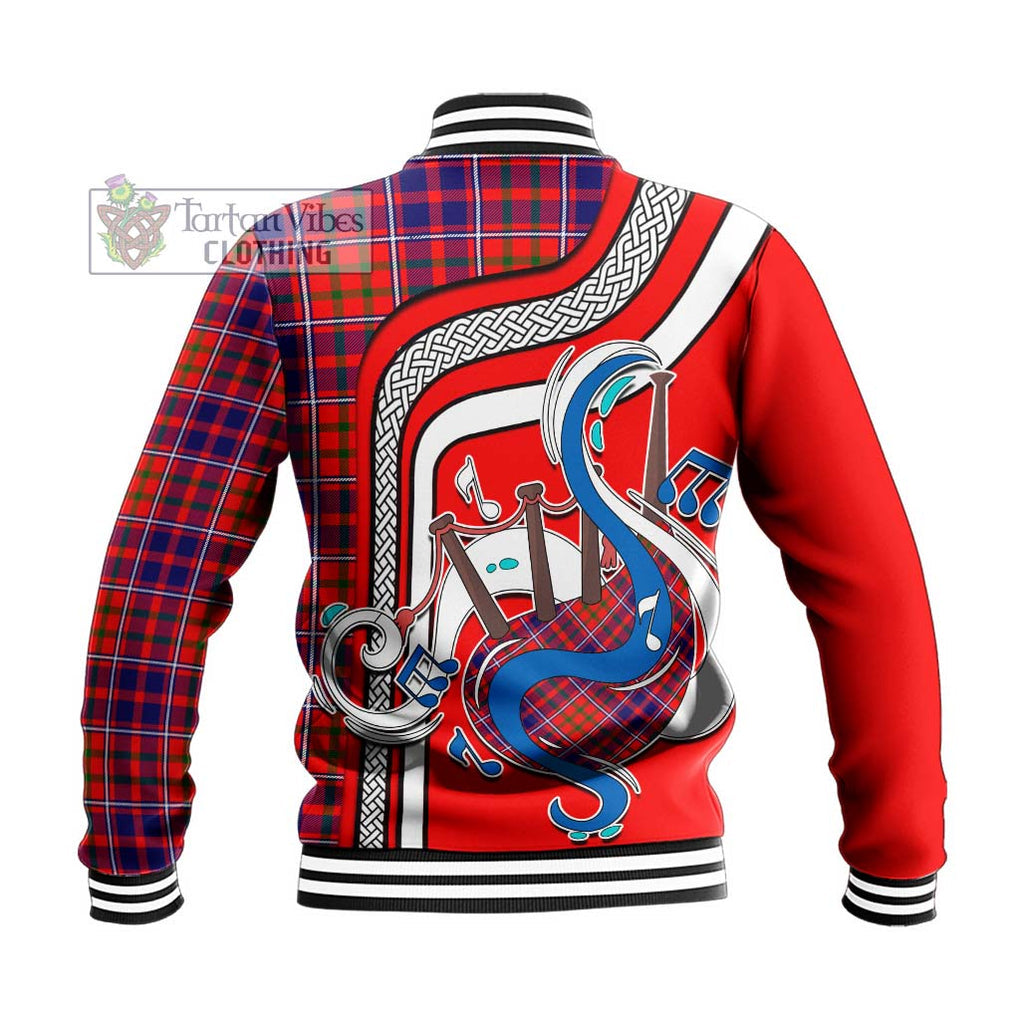 Tartan Vibes Clothing Cameron of Lochiel Modern Tartan Baseball Jacket with Epic Bagpipe Style