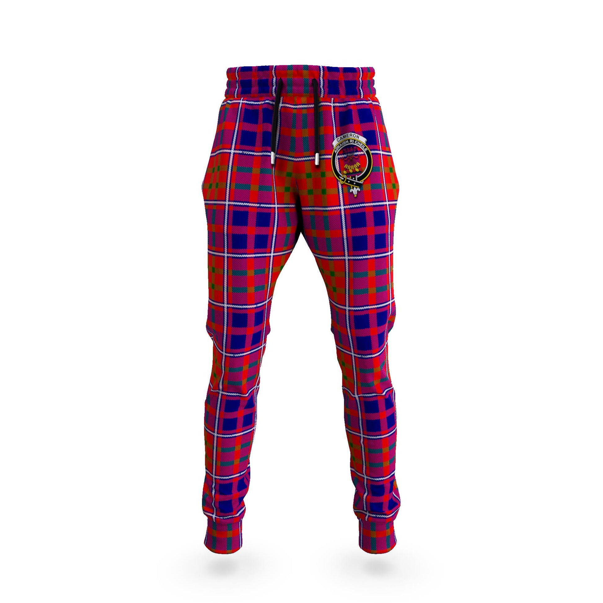 Cameron of Lochiel Modern Tartan Joggers Pants with Family Crest 5XL - Tartan Vibes Clothing