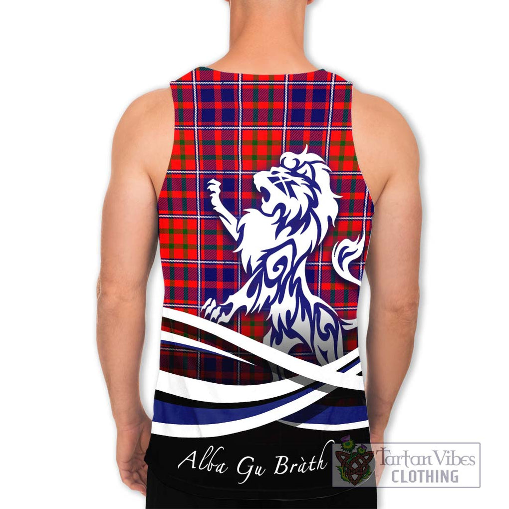 Cameron of Lochiel Modern Tartan Men's Tank Top with Alba Gu Brath Regal Lion Emblem - Tartanvibesclothing Shop