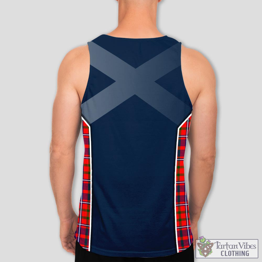 Tartan Vibes Clothing Cameron of Lochiel Modern Tartan Men's Tanks Top with Family Crest and Scottish Thistle Vibes Sport Style