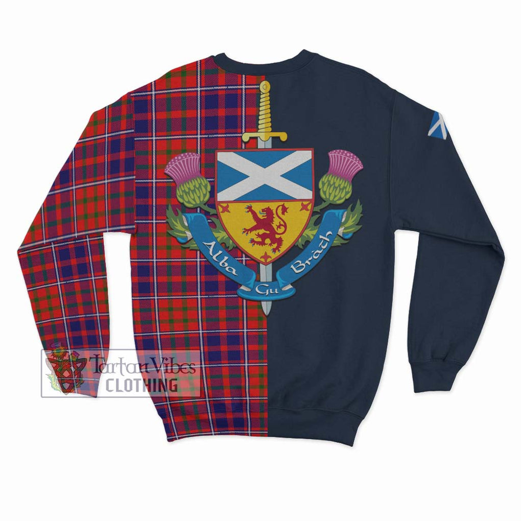 Tartan Vibes Clothing Cameron of Lochiel Modern Tartan Sweatshirt with Scottish Lion Royal Arm Half Style