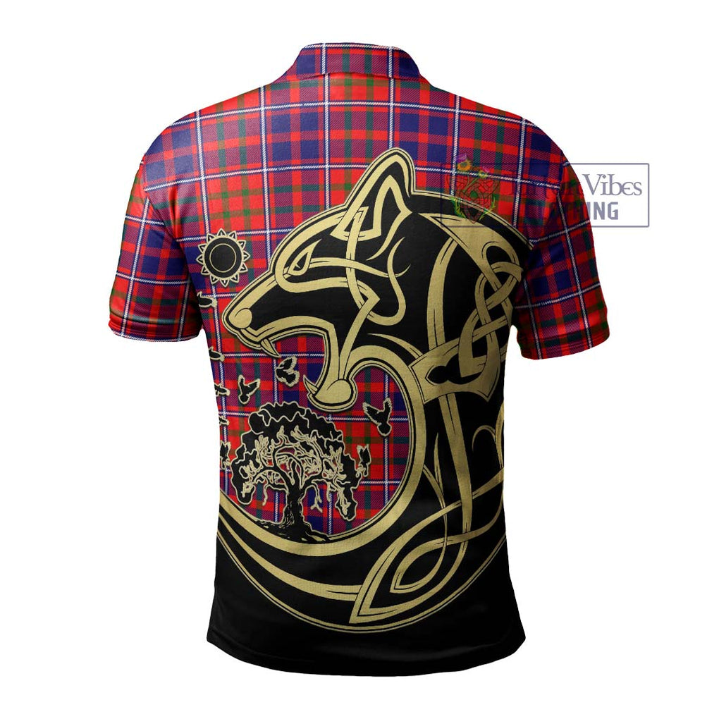 Cameron of Lochiel Modern Tartan Polo Shirt with Family Crest Celtic Wolf Style - Tartanvibesclothing Shop