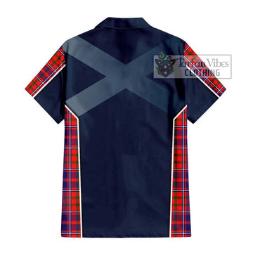 Cameron of Lochiel Modern Tartan Short Sleeve Button Shirt with Family Crest and Lion Rampant Vibes Sport Style