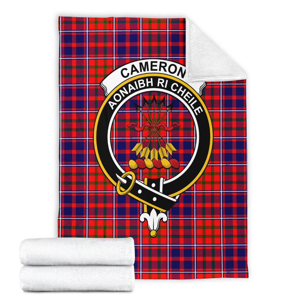 Cameron of Lochiel Modern Tartan Blanket with Family Crest - Tartan Vibes Clothing