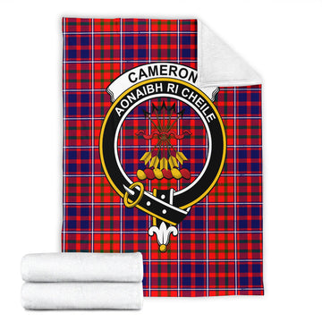 Cameron of Lochiel Modern Tartan Blanket with Family Crest