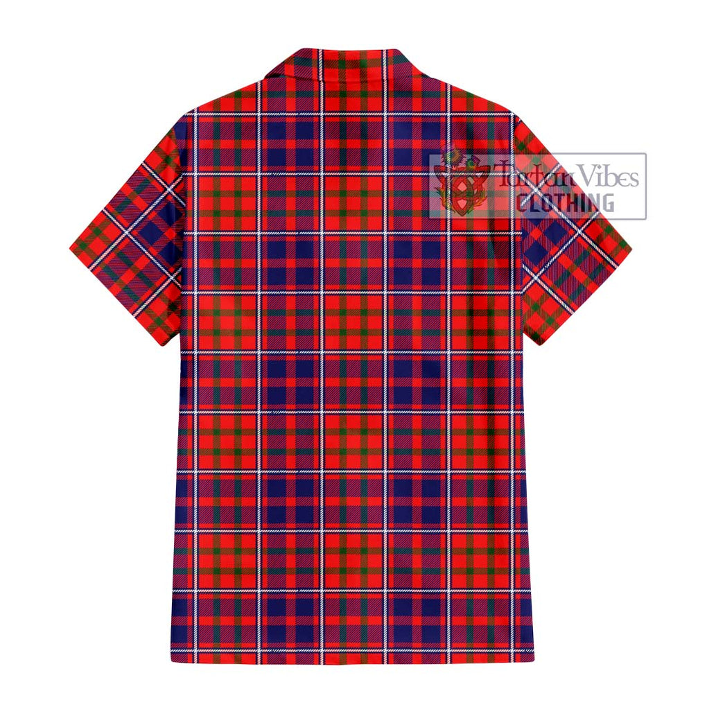 Cameron of Lochiel Modern Tartan Short Sleeve Button Shirt with Family Crest DNA In Me Style - Tartanvibesclothing Shop