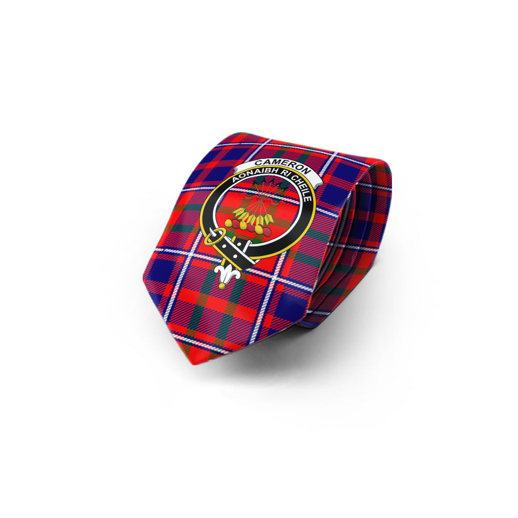 Cameron of Lochiel Modern Tartan Classic Necktie with Family Crest - Tartan Vibes Clothing