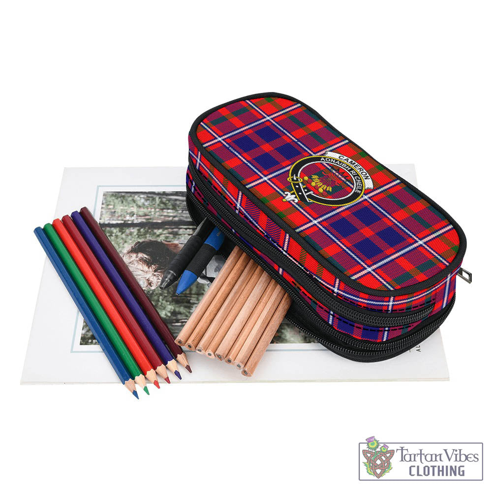 Tartan Vibes Clothing Cameron of Lochiel Modern Tartan Pen and Pencil Case with Family Crest