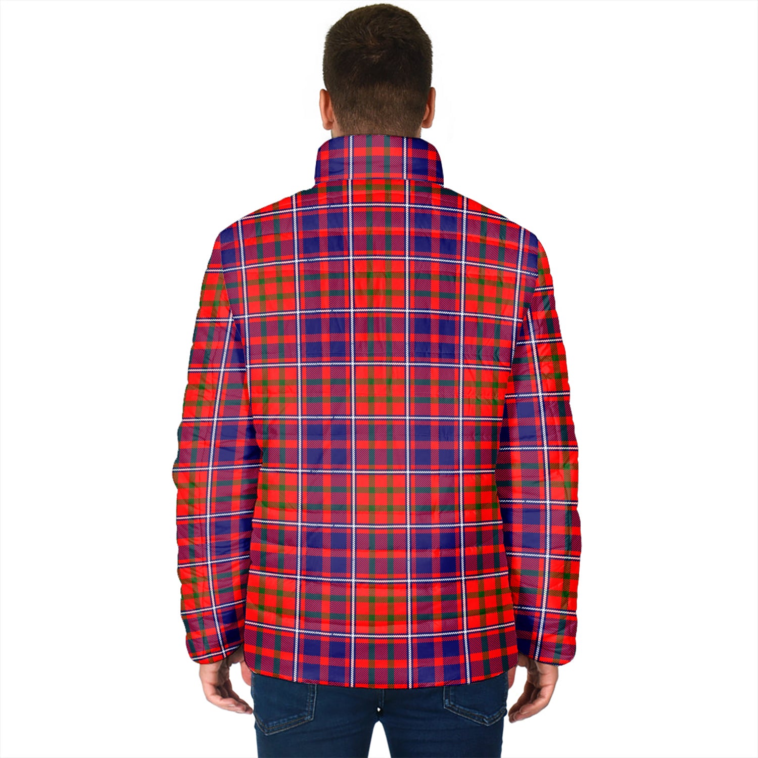 Cameron of Lochiel Modern Tartan Padded Jacket with Family Crest - Tartan Vibes Clothing