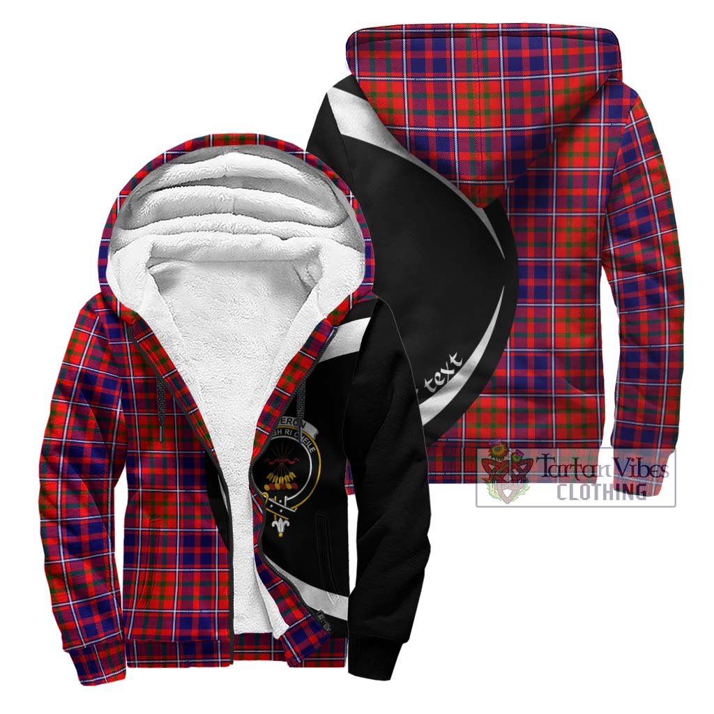 Cameron of Lochiel Modern Tartan Sherpa Hoodie with Family Crest Circle Style Unisex - Tartan Vibes Clothing