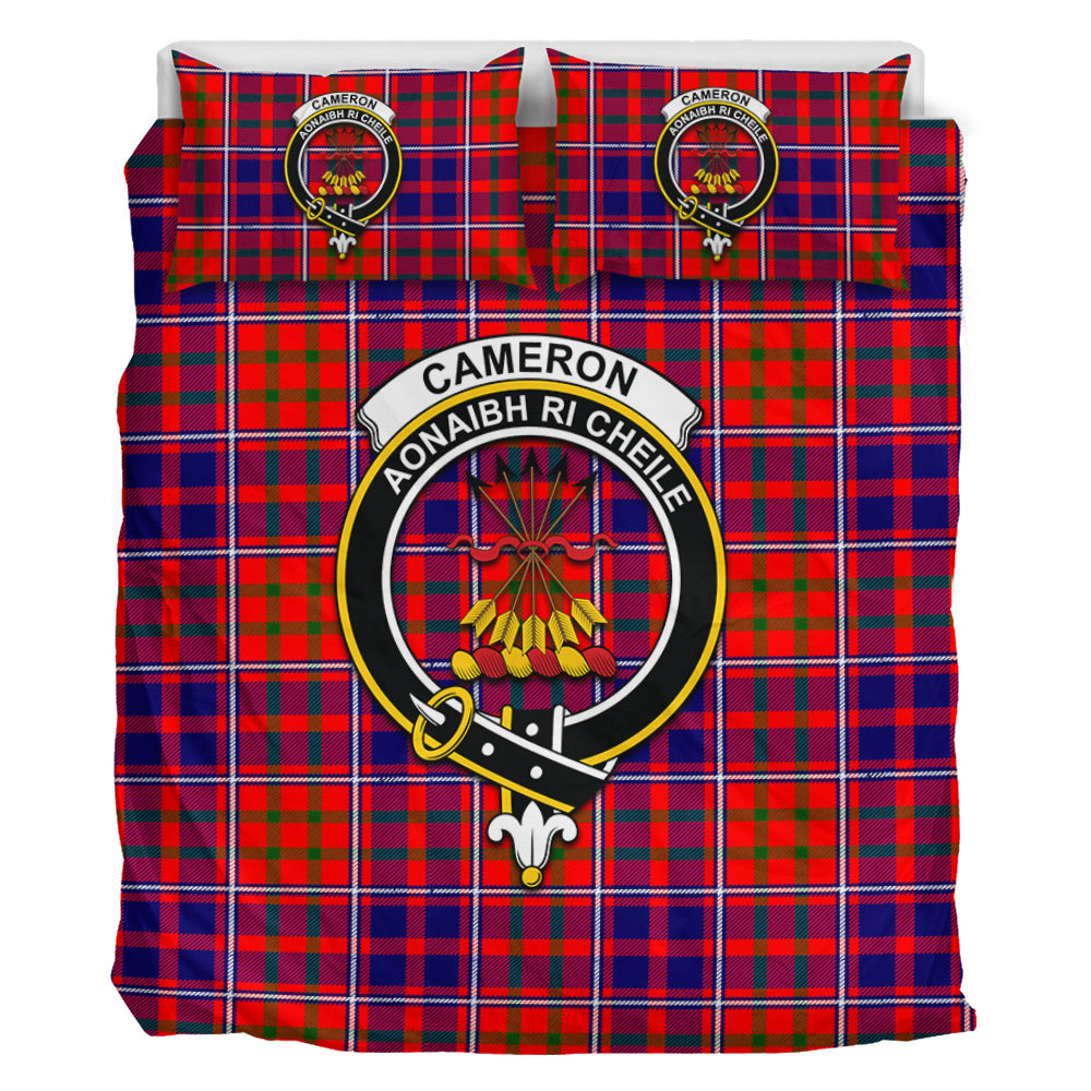 Cameron of Lochiel Modern Tartan Bedding Set with Family Crest - Tartan Vibes Clothing