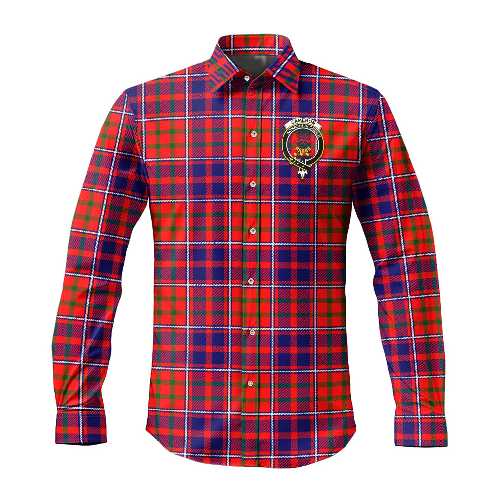 cameron-of-lochiel-modern-tartan-long-sleeve-button-up-shirt-with-family-crest