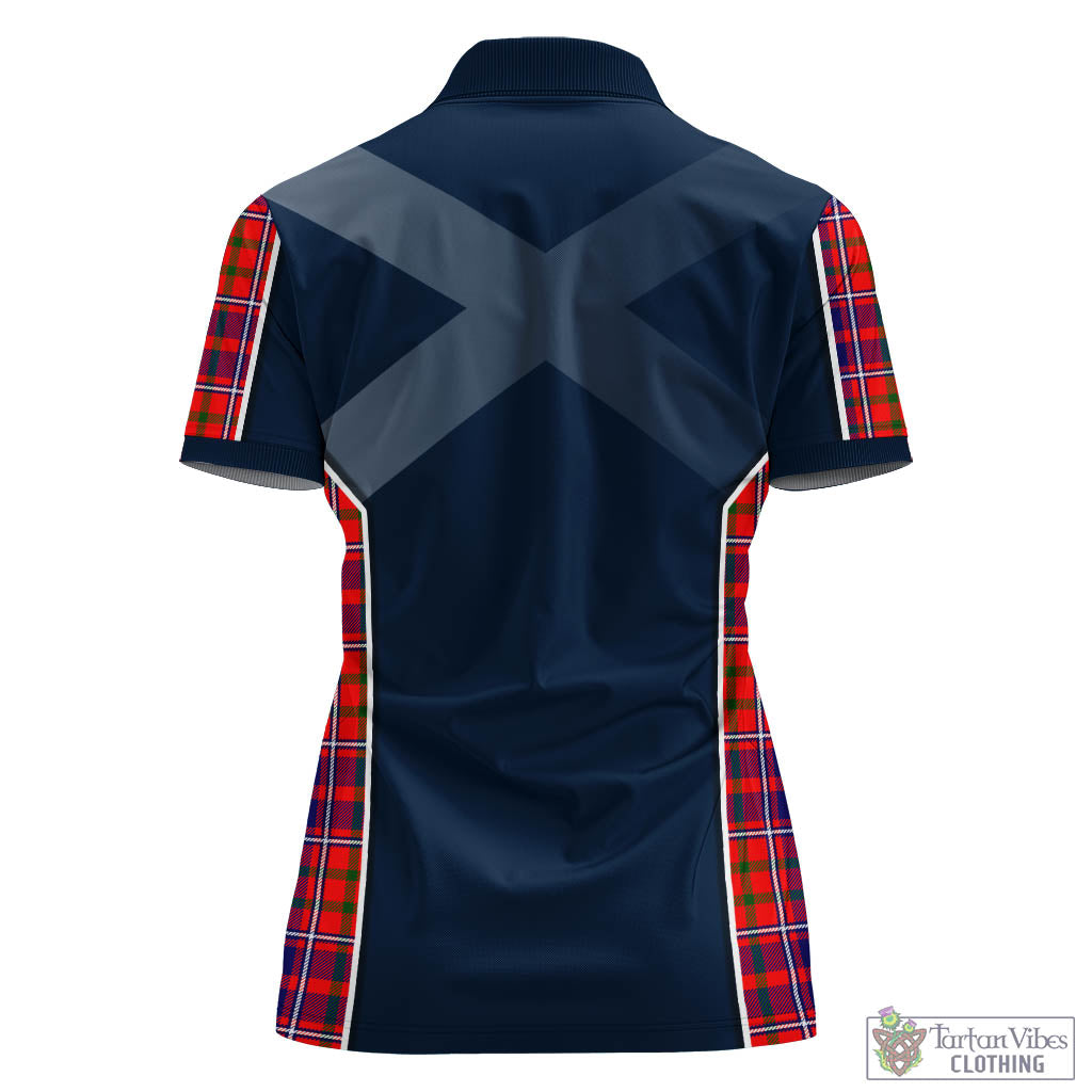 Tartan Vibes Clothing Cameron of Lochiel Modern Tartan Women's Polo Shirt with Family Crest and Scottish Thistle Vibes Sport Style