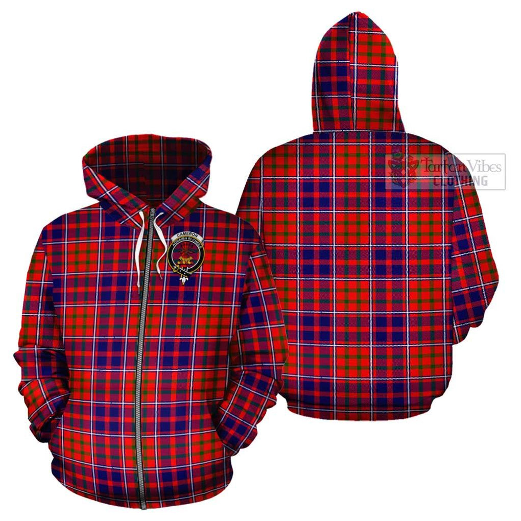 Cameron of Lochiel Modern Tartan Cotton Hoodie with Family Crest Zip Hoodie - Tartan Vibes Clothing