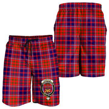 Cameron of Lochiel Modern Tartan Mens Shorts with Family Crest