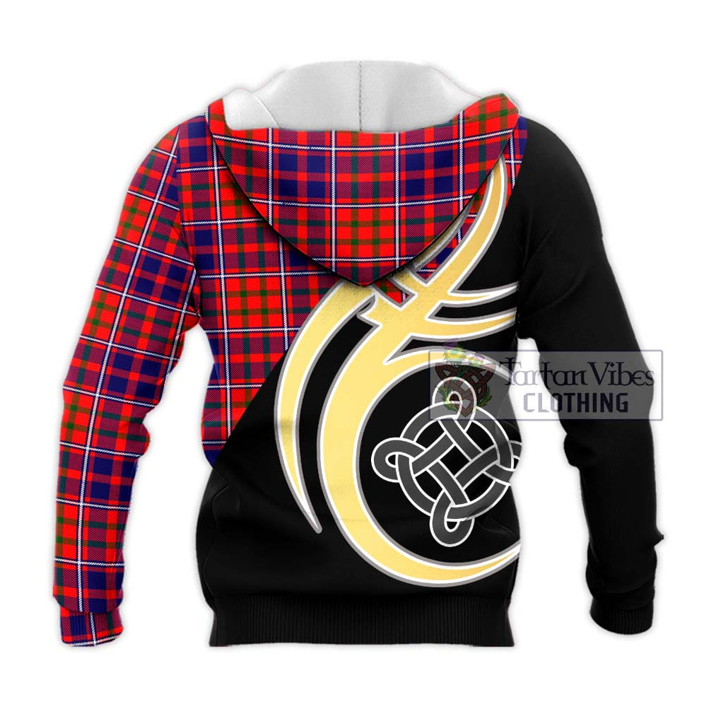 Cameron of Lochiel Modern Tartan Knitted Hoodie with Family Crest and Celtic Symbol Style - Tartan Vibes Clothing