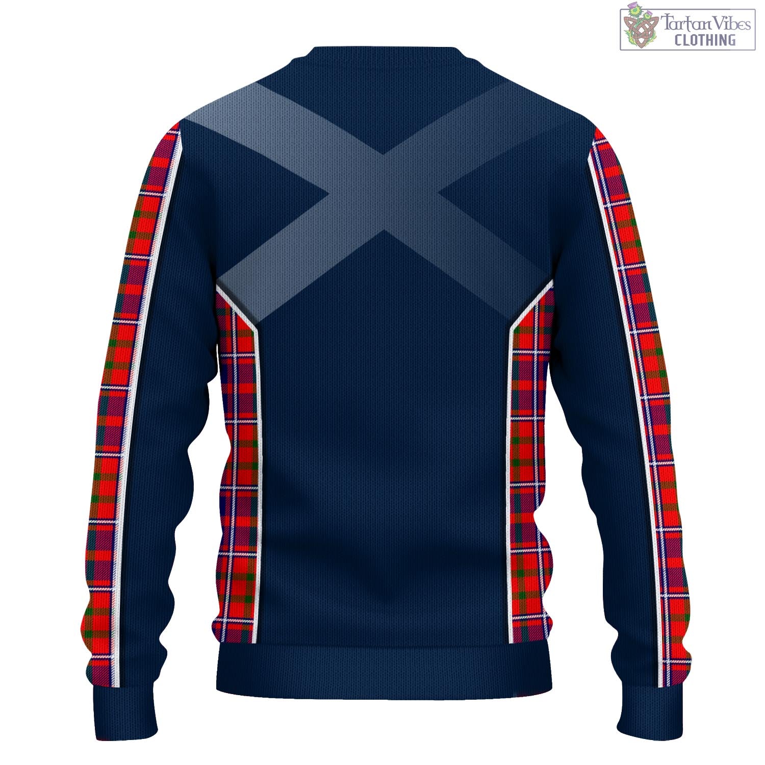 Tartan Vibes Clothing Cameron of Lochiel Modern Tartan Knitted Sweatshirt with Family Crest and Scottish Thistle Vibes Sport Style