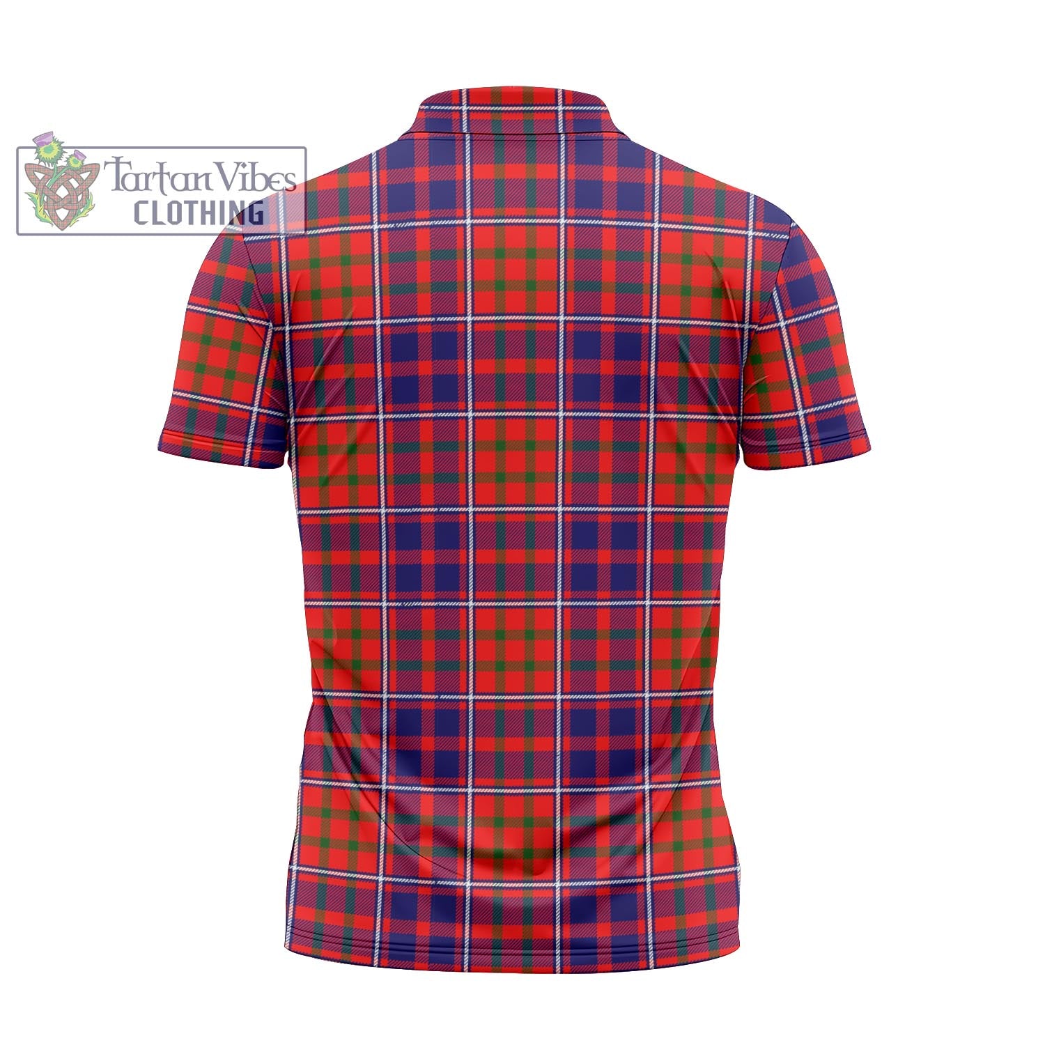 Tartan Vibes Clothing Cameron of Lochiel Modern Tartan Zipper Polo Shirt with Family Crest