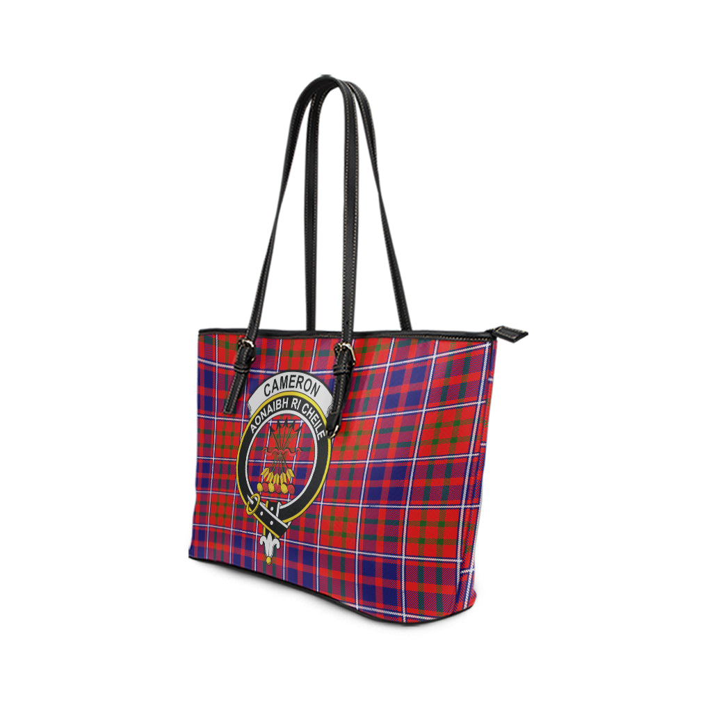 cameron-of-lochiel-modern-tartan-leather-tote-bag-with-family-crest