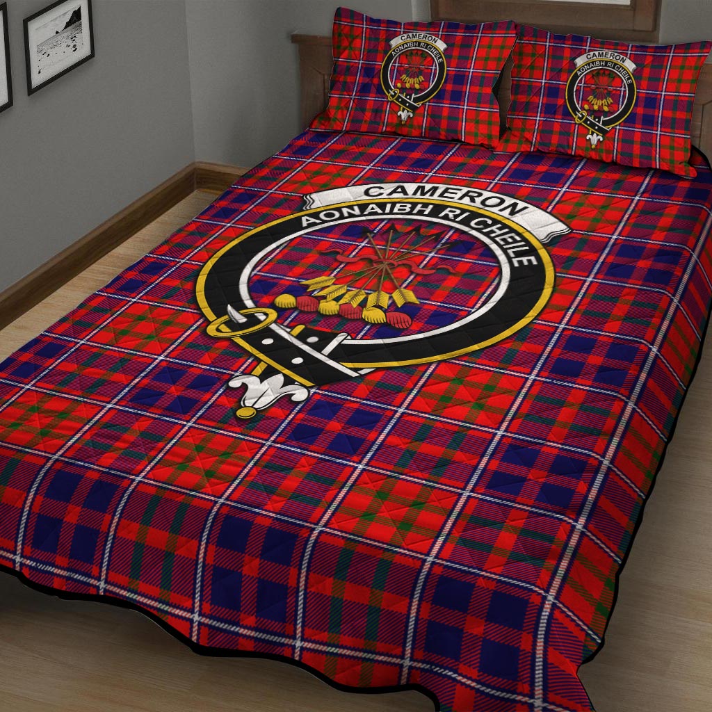 Cameron of Lochiel Modern Tartan Quilt Bed Set with Family Crest - Tartan Vibes Clothing