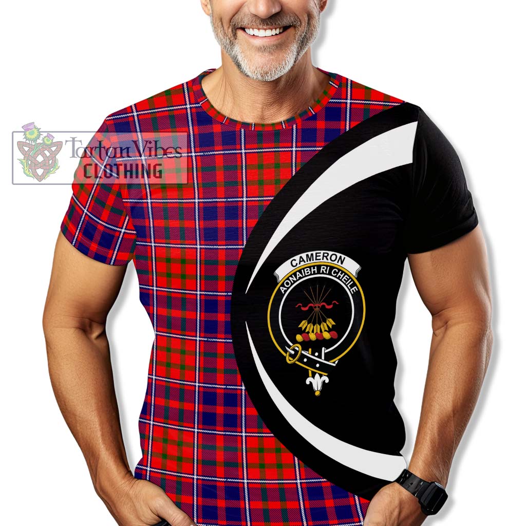 Tartan Vibes Clothing Cameron of Lochiel Modern Tartan T-Shirt with Family Crest Circle Style