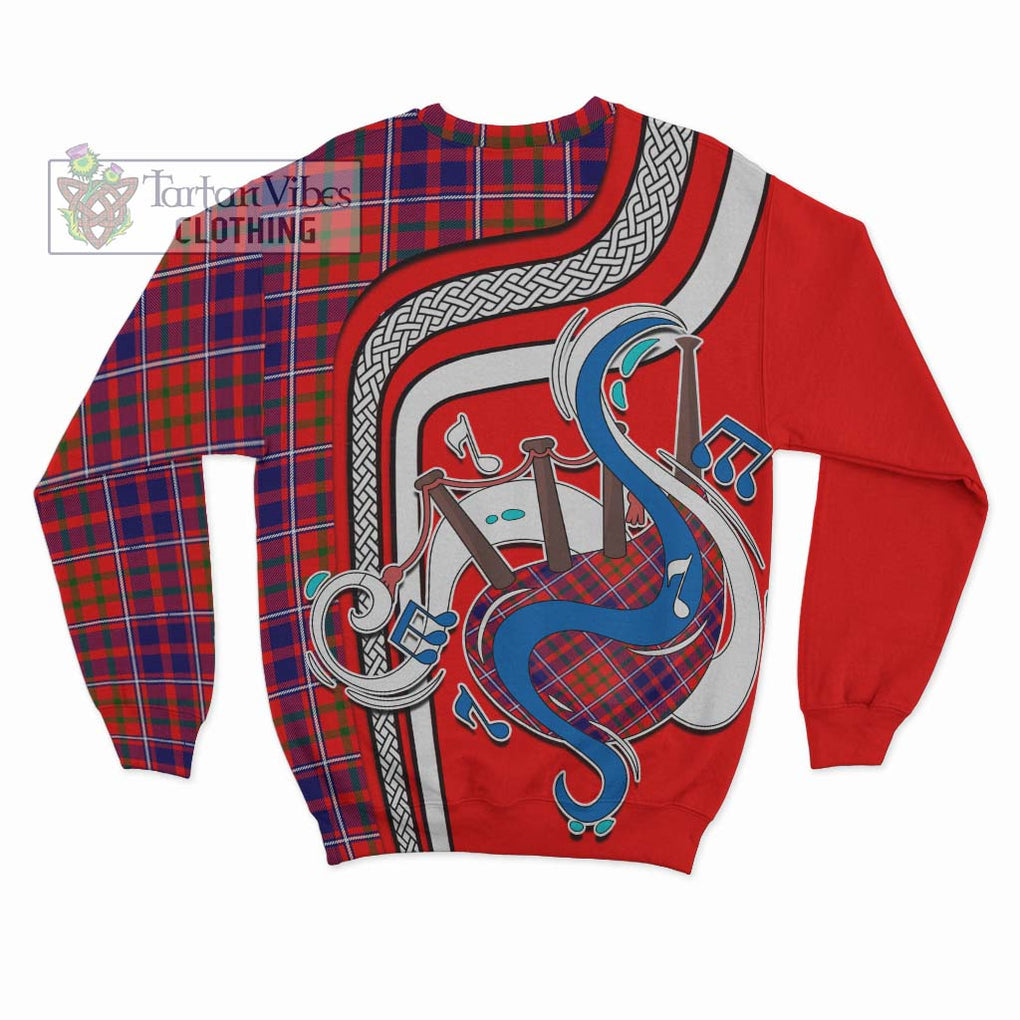 Cameron of Lochiel Modern Tartan Sweatshirt with Epic Bagpipe Style - Tartanvibesclothing Shop