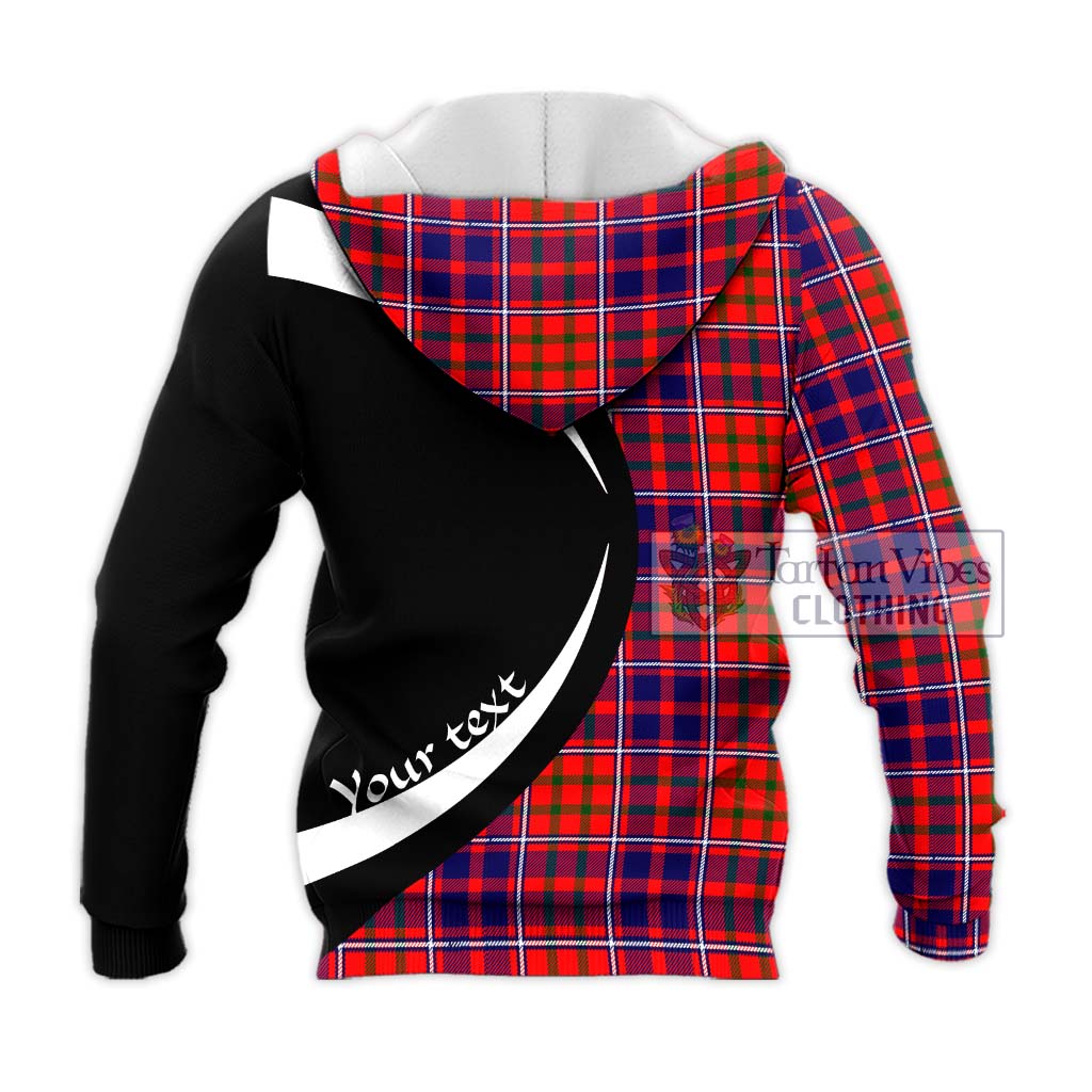 Cameron of Lochiel Modern Tartan Knitted Hoodie with Family Crest Circle Style - Tartan Vibes Clothing