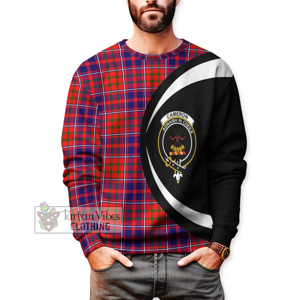 Cameron of Lochiel Modern Tartan Sweatshirt with Family Crest Circle Style - Tartan Vibes Clothing