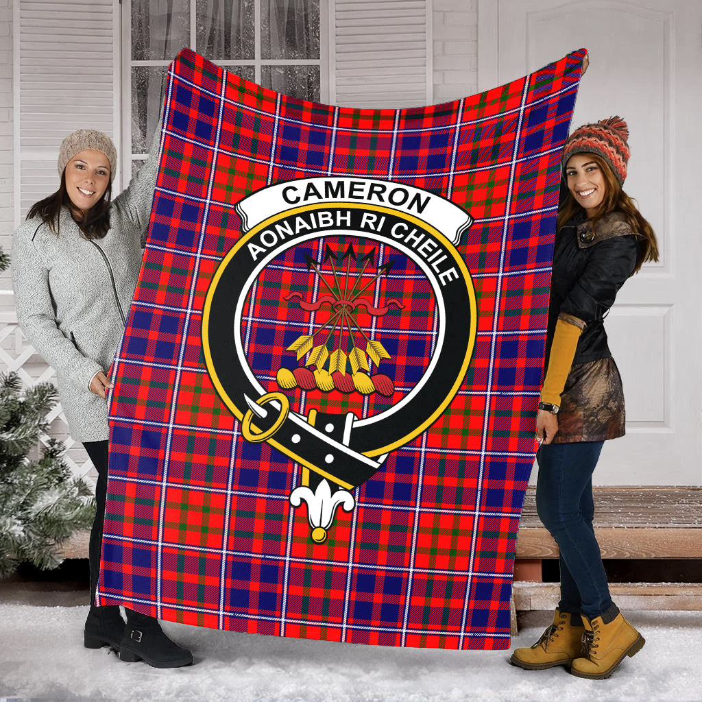 Cameron of Lochiel Modern Tartan Blanket with Family Crest - Tartan Vibes Clothing