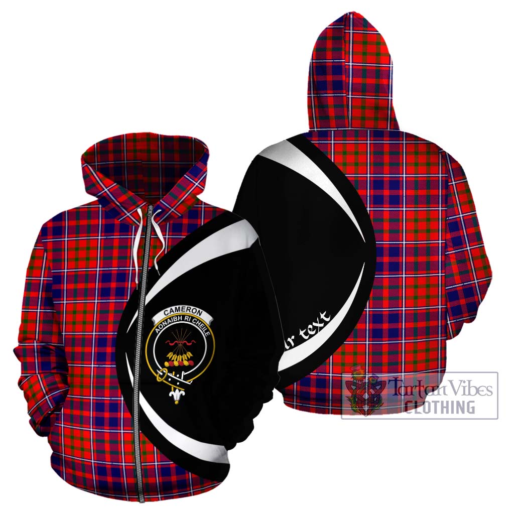 Tartan Vibes Clothing Cameron of Lochiel Modern Tartan Hoodie with Family Crest Circle Style