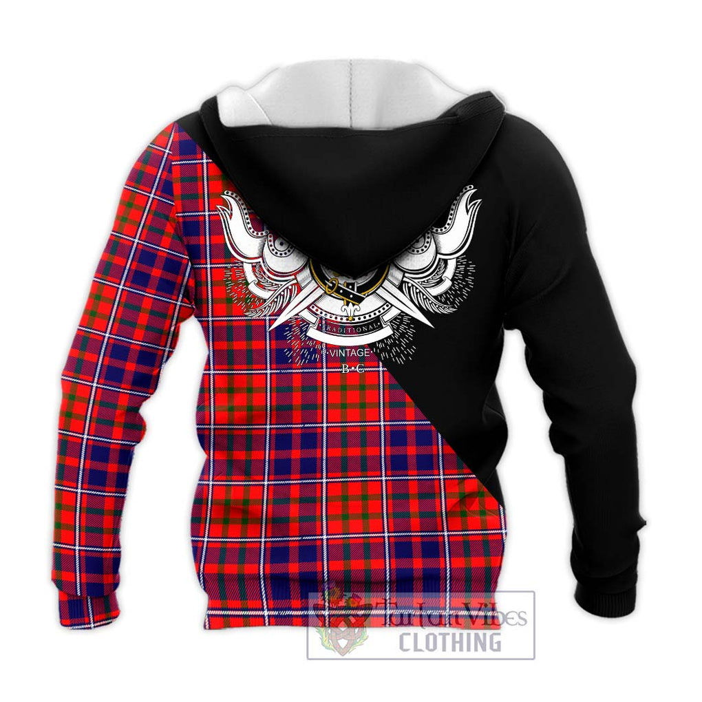 Cameron of Lochiel Modern Tartan Knitted Hoodie with Family Crest and Military Logo Style - Tartanvibesclothing Shop