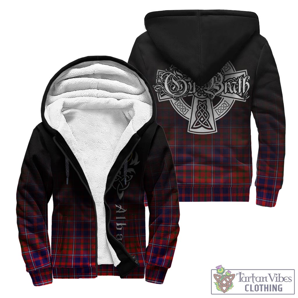 Tartan Vibes Clothing Cameron of Lochiel Modern Tartan Sherpa Hoodie Featuring Alba Gu Brath Family Crest Celtic Inspired