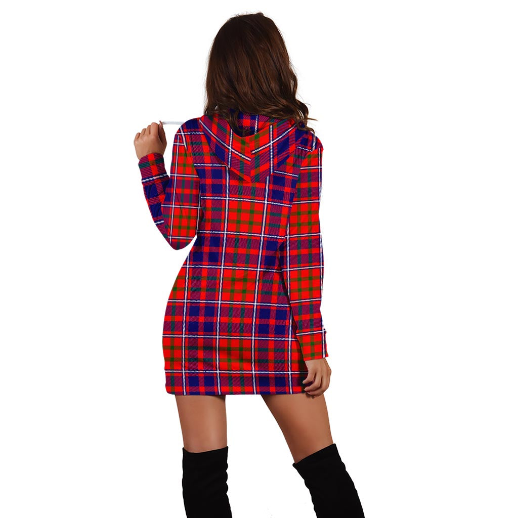 Cameron of Lochiel Modern Tartan Hoodie Dress with Family Crest - Tartan Vibes Clothing