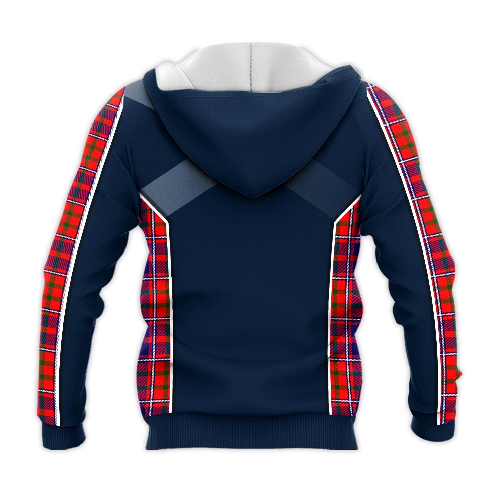 Tartan Vibes Clothing Cameron of Lochiel Modern Tartan Knitted Hoodie with Family Crest and Scottish Thistle Vibes Sport Style