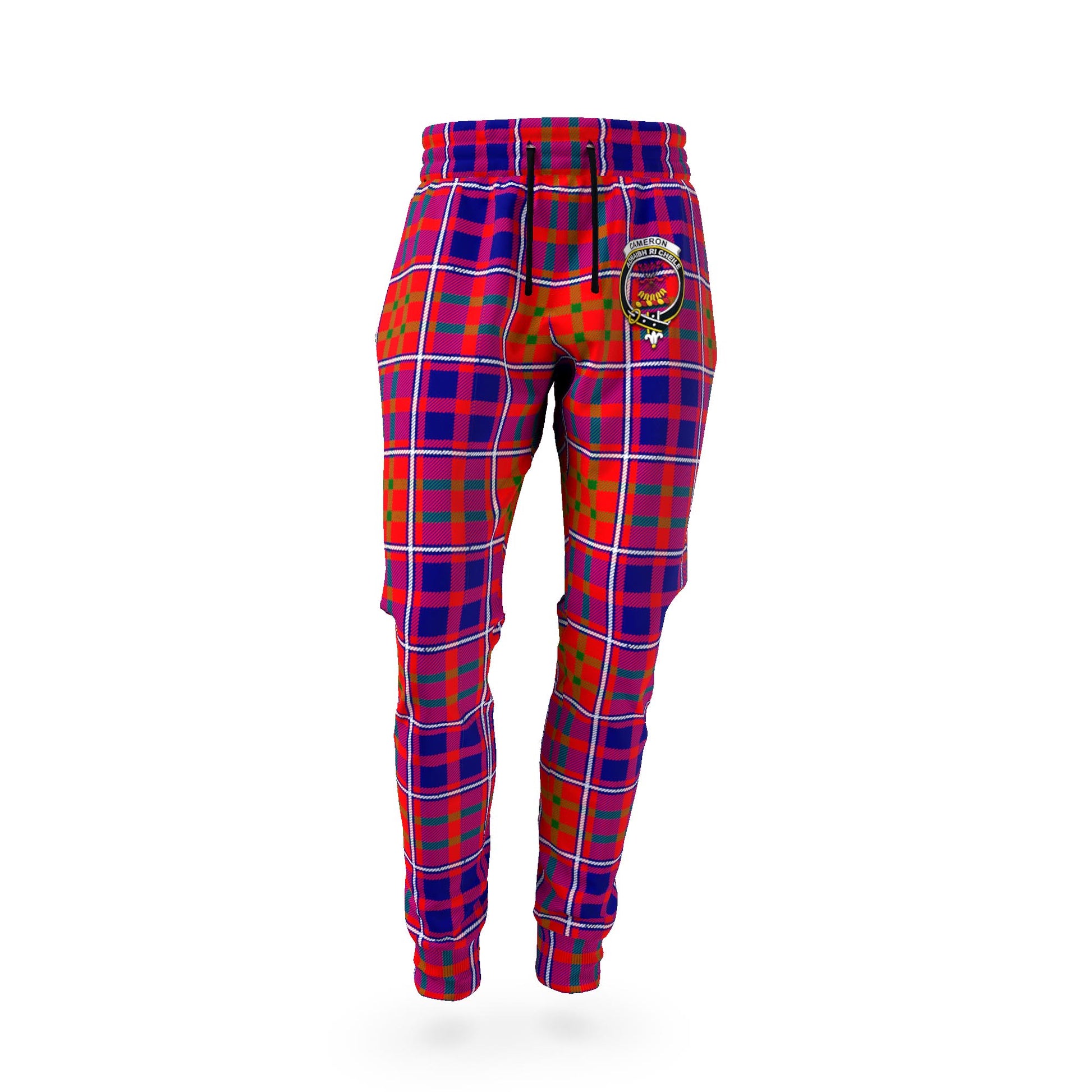 Cameron of Lochiel Modern Tartan Joggers Pants with Family Crest - Tartan Vibes Clothing