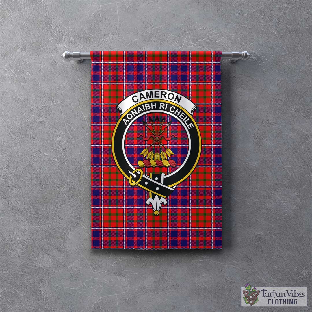 Tartan Vibes Clothing Cameron of Lochiel Modern Tartan Gonfalon, Tartan Banner with Family Crest