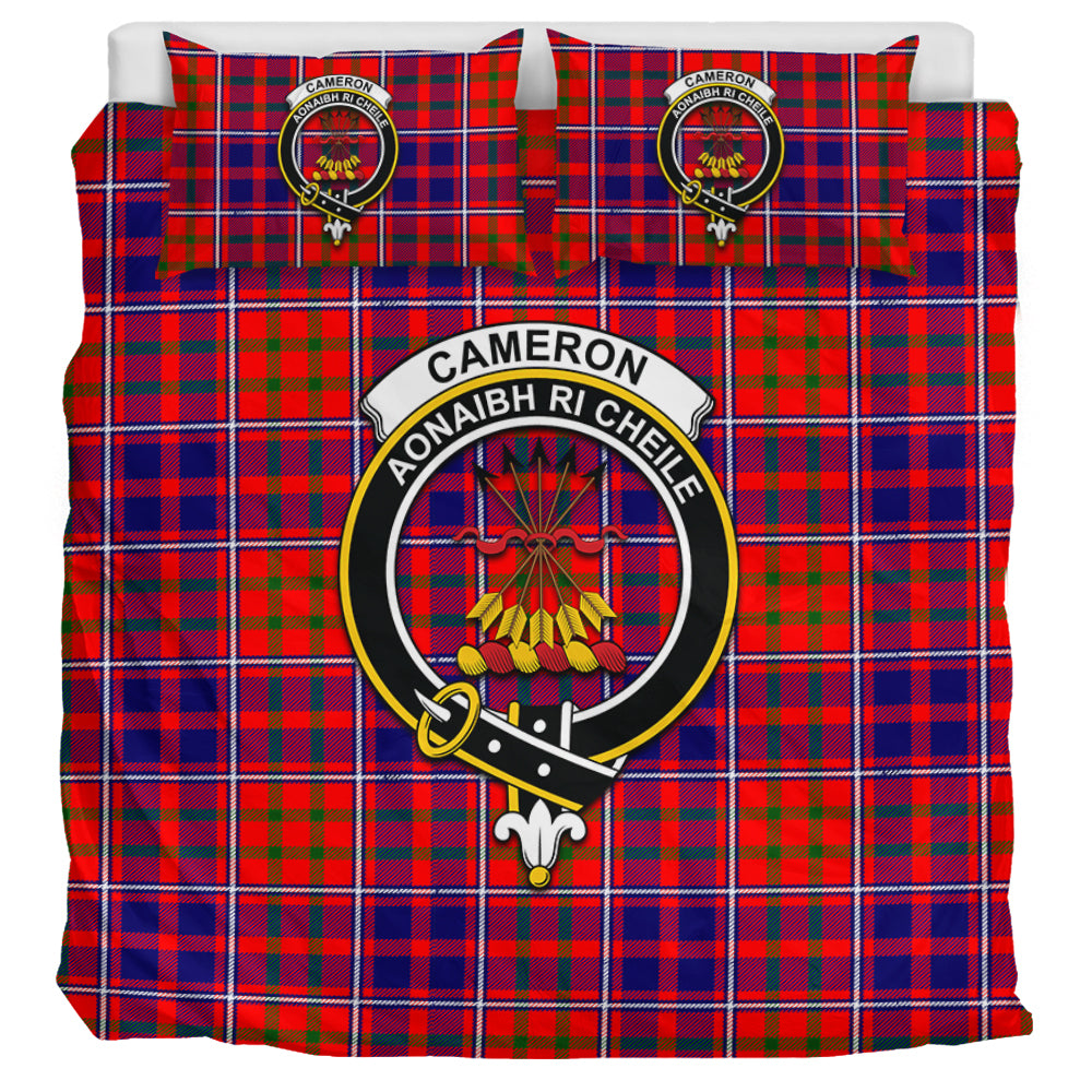 Cameron of Lochiel Modern Tartan Bedding Set with Family Crest UK Bedding Set UK Super King 104*94 inch - Tartan Vibes Clothing