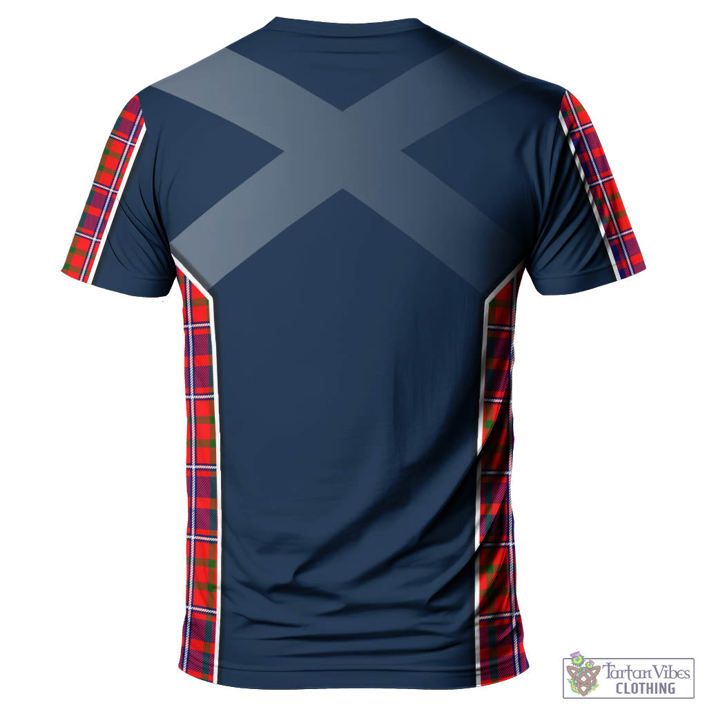 Tartan Vibes Clothing Cameron of Lochiel Modern Tartan T-Shirt with Family Crest and Scottish Thistle Vibes Sport Style