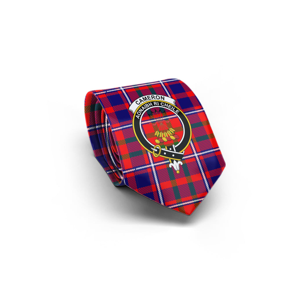 Cameron of Lochiel Modern Tartan Classic Necktie with Family Crest - Tartan Vibes Clothing