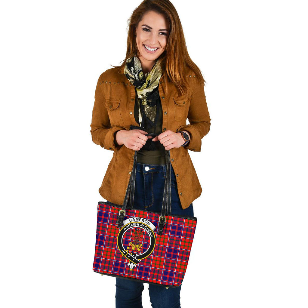 cameron-of-lochiel-modern-tartan-leather-tote-bag-with-family-crest