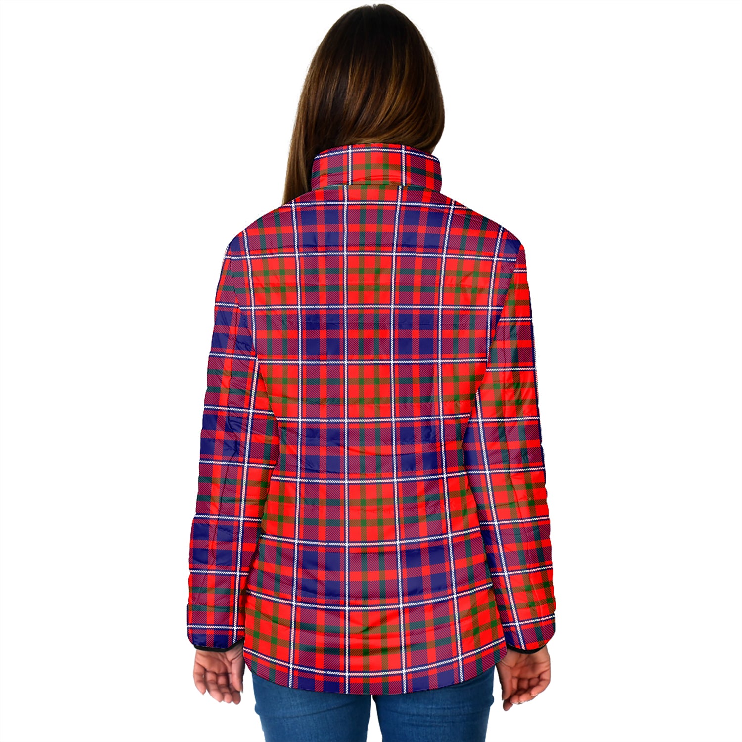 Cameron of Lochiel Modern Tartan Padded Jacket with Family Crest - Tartan Vibes Clothing