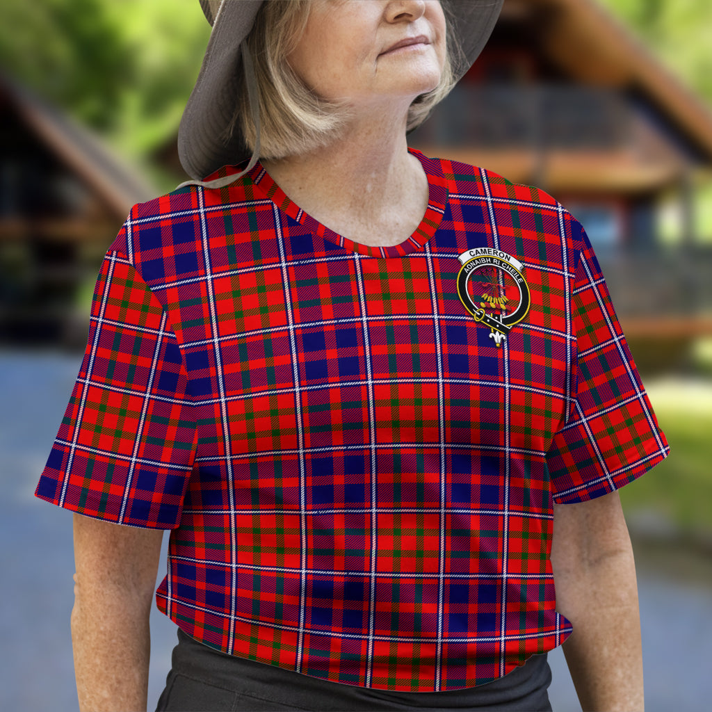 Cameron of Lochiel Modern Tartan T-Shirt with Family Crest - Tartan Vibes Clothing