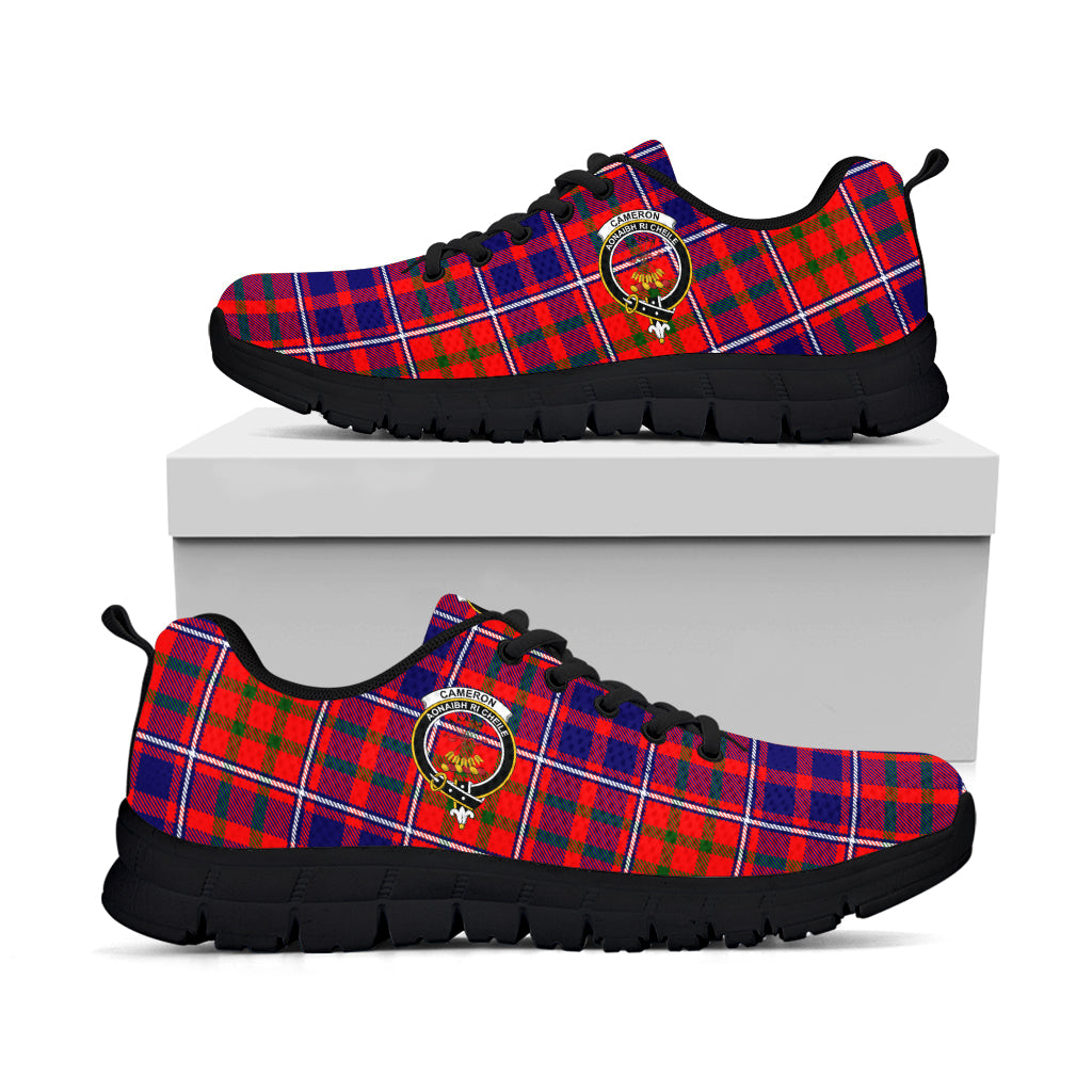 Cameron of Lochiel Modern Tartan Sneakers with Family Crest - Tartan Vibes Clothing