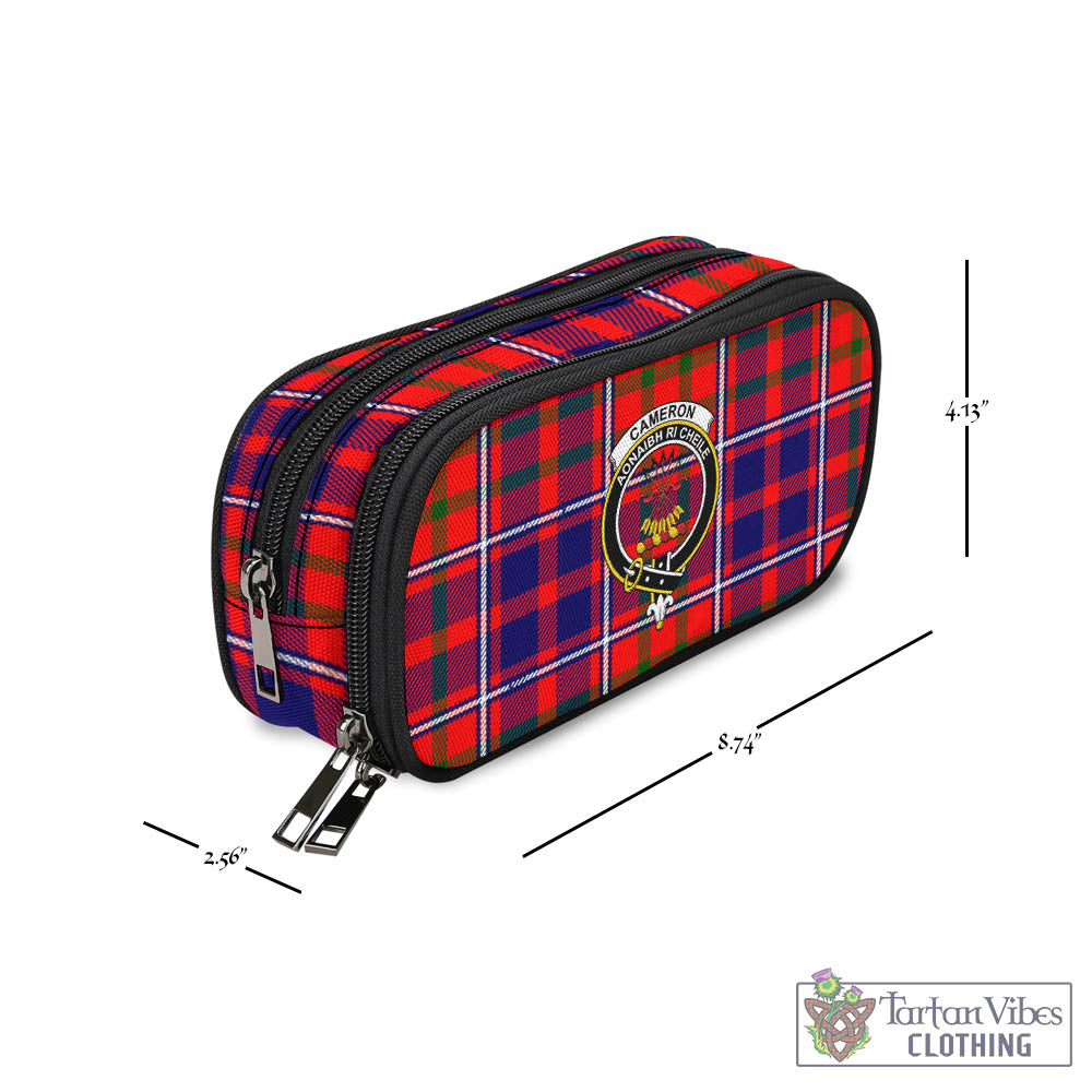 Tartan Vibes Clothing Cameron of Lochiel Modern Tartan Pen and Pencil Case with Family Crest