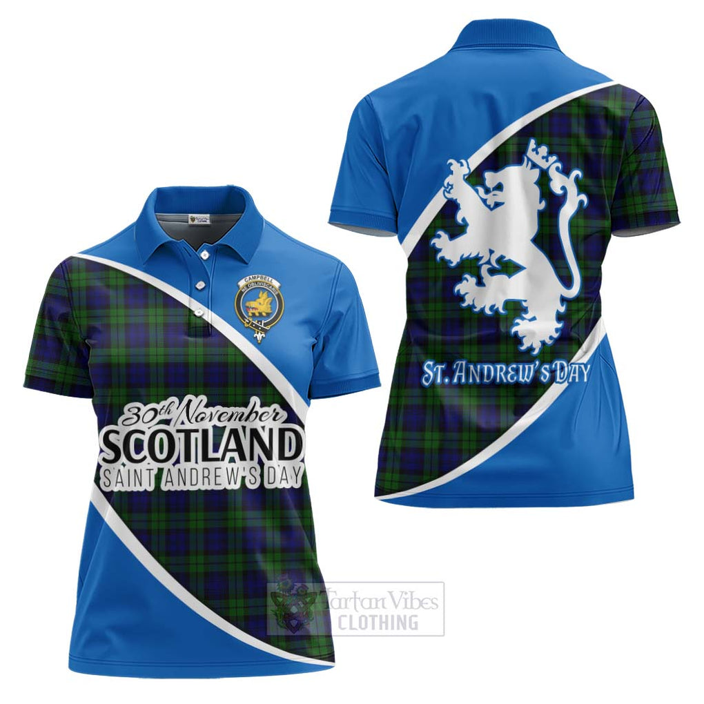 Tartan Vibes Clothing Campbell Family Crest Tartan Women's Polo Shirt Celebrate Saint Andrew's Day in Style