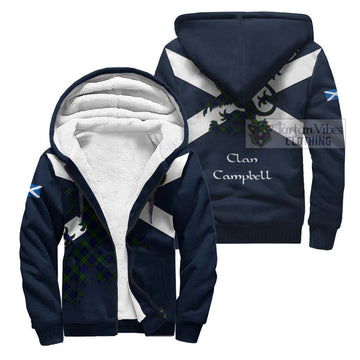 Campbell Tartan Lion Rampant Sherpa Hoodie Proudly Display Your Heritage with Alba Gu Brath and Clan Name